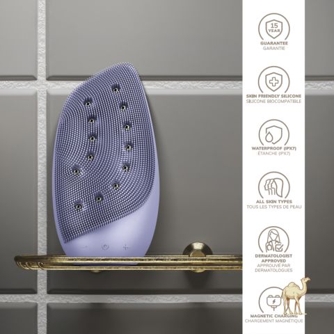 Ультразвуковая термо-щётка и лифтинг-девайс для лица 8в1, фиолетовый