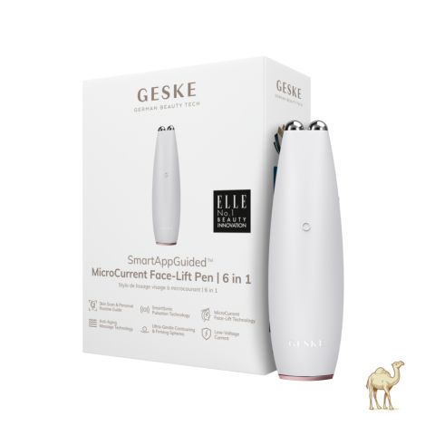 Компактный микротоковый девайс для лифтинга лица и губ 6в1, жемчужно-белый