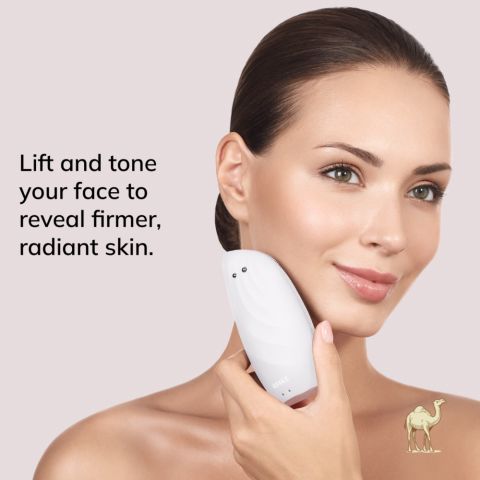 Ультразвуковая термо-щётка и лифтинг-девайс для лица 8в1, жемчужно-белый