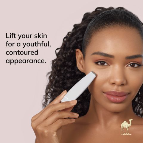 Компактный микротоковый девайс для лифтинга лица и губ 6в1, жемчужно-белый