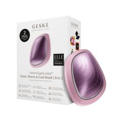 Ультразвуковая маска 9в1 с функцией нагрева, охлаждения и LED-светотерапией, розовый